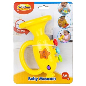Brinquedo Musico Bebe Trompete com Som e Luzes WinFun  REF 642